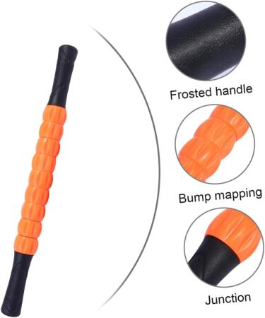 Healeved 3 STK Massage Roller Rod - Foam Rollers for Muscle Massage & Trigger Point Relief | Orange Yoga Fitness Stick | 43x3.5cm - Buy Online on GoSupps.com