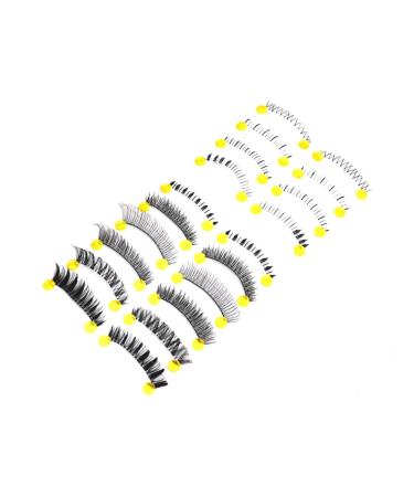 FOMIYES 10 Pairs Cross Eyelashes False Eyelash Fake Lashes Fake Eyelash Natural Eyelashes Transparent Stem