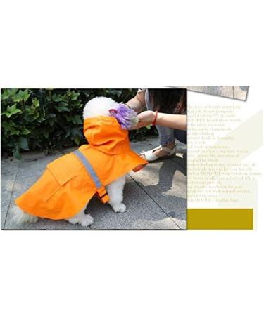 OCSOSO Waterproof Dog Jacket with Hood | Reflective Raincoat for Medium Dogs | Perfect Fit for Dog Harnesses - Orange - Buy Online on GoSupps.com