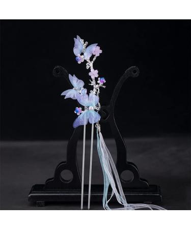 Fairy Butterfly Hair Stick Ancient Style Tassel Ribbon Updo Accessories Chinese Hair Chopsticks Hairpin Hair Decoration MGPFERD - Buy Online on GoSupps.com