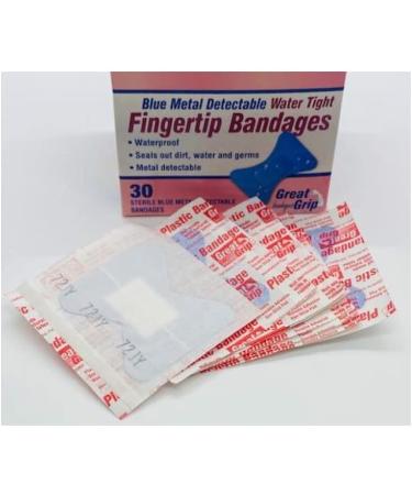 Medique 66038 Metal Detectable Blue Fingertip Bandage - 30-Count | Water Tight Seal - Buy Online on GoSupps.com