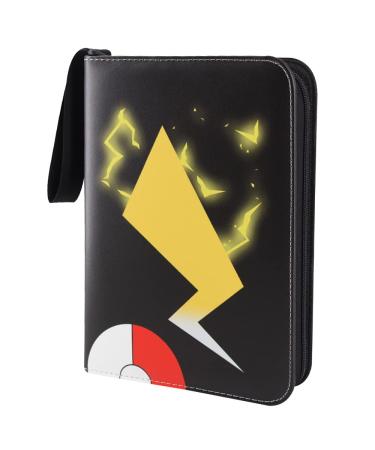 Xhwykzz Trading Card Binder Baseball Photo Game Cards Collection Display Carrying Case Album Holder 50 Premium 4-Pocket Pages(400 cards) Lightning 4-pocket