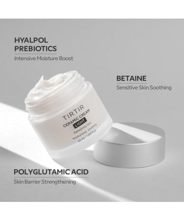 Buy TIRTIR Ceramic Cream Light - Deep Moisturizer for Glass Skin | Lightweight Korean Skincare with Polyglutamic Acid & Centella Asiatica | 1.69 Fl Oz - Buy Online on GoSupps.com