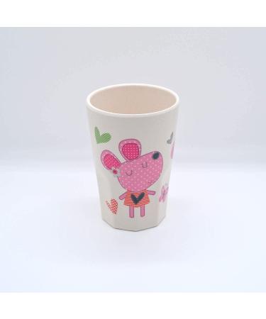 Kids Bamboo Cups Set - 4 Cute Animal Designs, 12 oz Eco-Friendly & Shatter Resistant, BPA Free, Dishwasher Safe - White - Pack of 4 - Buy Online on GoSupps.com