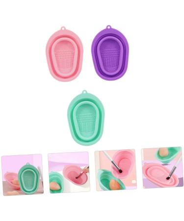 FRCOLOR Set of 3 cleaning pads for make-up brushes cleaning bowl for make-up brushes silicone brush cleaning pad tool make-up brush cleaner for cosmetic brushes brush cleaning pad mat - Buy Online on GoSupps.com