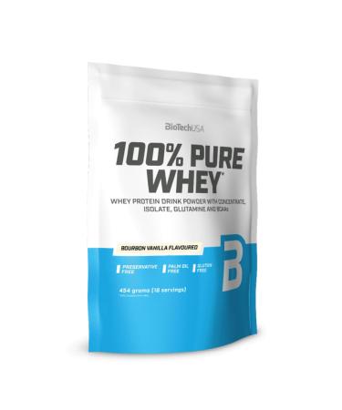 2 x Biotech USA 100% Pure Whey Protein 454g bag Bourbon Vanilla (pack of 2)
