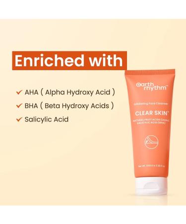 Earth Rhythm Exfoliating Face Cleanser with AHAs & BHAs Natural Vegan Friendly - 100 GM Style 1 - Buy Online on GoSupps.com