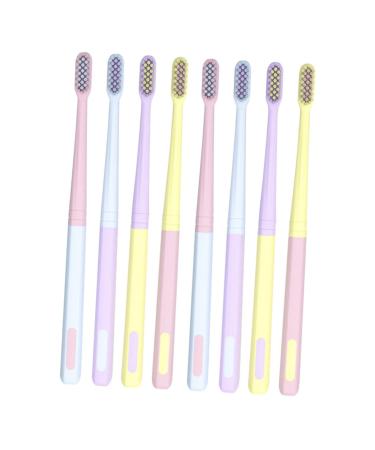 Clispeed 8st Macaron toothbrush Camping toothbrush electrically sensitive hiking toothbrush manual toothbrush micro tooth brushes lightening pocket pregnant woman charcoal soft fur