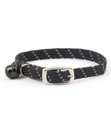 Ancol Reflective all-elastic Cat Collar Black Black 1 Count (Pack of 1) Single - Buy Online on GoSupps.com