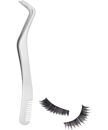 Eyeline Stainless Steel Tweezers for Lash Extensions - Eyelash Applicator with Comb | Perfect for False Eyelashes | Silver - Buy Online on GoSupps.com