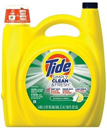 Tide 89135 Simply Clean & Fresh Liquid Laundry Detergent 138 oz (Pack of 2)