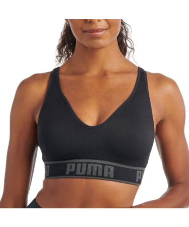 PUMA Women's Seamless Sports Bra Large Black/Grey