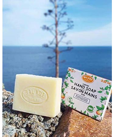 Handmade Organic Orange Flower Hand Soap Bar - Nourishing Shea Butter Vegan Zero Waste 3.22 oz - Buy Online on GoSupps.com