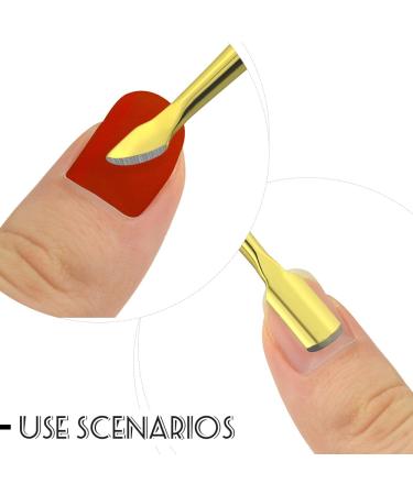 4 Pieces Gold Stainless Steel Nail Cuticle Pusher & Remover Tool Set - Double Ended Manicure & Pedicure for Fingernails & Toenails - Buy Online on GoSupps.com