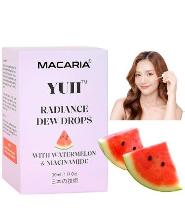 Macaria Yuii Aqua Aqua Dew Drops Face Serum Glow Watermelon And Niacinamide With Vitamin E By Japanese Technology
