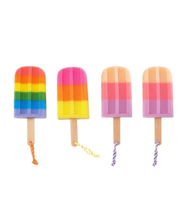 Minkissy Kids Bath Sponge 4pcs Ice Cream Shower Body Loofah | Baby Girls Shower Scrubber (Random Color) - Buy Online on GoSupps.com