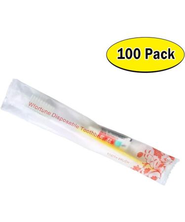 100 Individually Packed Disposable Toothbrushes for Hotels & Travel - Sanitary & Convenient - Buy Online on GoSupps.com