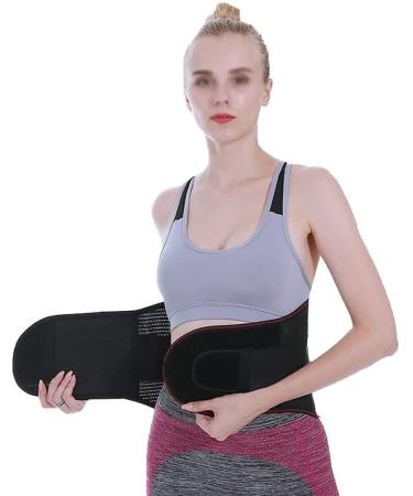 Back bandage for men/women adjustable compression waist belts herniated discs and sciatica pain relief support belt for the lower back waist/construction black M