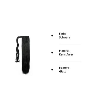S-noilite Hairpiece Braid Ponytail - 58cm Straight Hair Extensions in Dark Black & More Colors - Buy Online on GoSupps.com