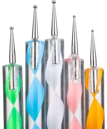Dotting Tools Set 5 pc UV Gel Painting DIY Design Nail Art 2 Way Dotting Pen Tool Nail Art Tip Dot Paint Manicure kit - Buy Online on GoSupps.com