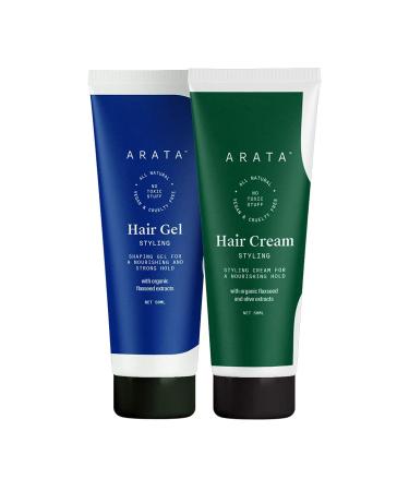 Naturix Arata Styling Hair Cream (50 ML) & Styling Hair Gel (50 ML) | Enhances Curl Pattern | Thick Moisturising Formulas | Controls Frizz in Straight Hair | Adds Strong Hold in Short Hair