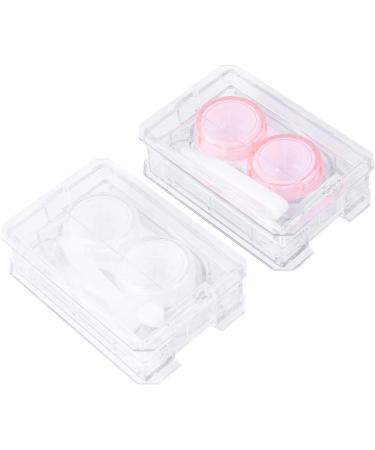 Milisten Travel Contact Lens Kit Case - 2 Pack with Tweezers & Solution Bottle for Women & Girls - White & Pink - Perfect for International Shipping - Buy Online on GoSupps.com