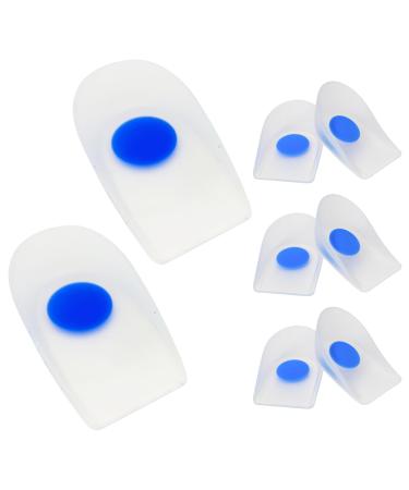 Kids Heel Cups & Heel Inserts for Sever's Disease and Heel Pain Relief | Gel Heel Cushions for Plantar Fasciitis & Achilles Tendonitis Heel Spurs | Kids Shoe Inserts Size 2-5 (3 Pairs - Blue)