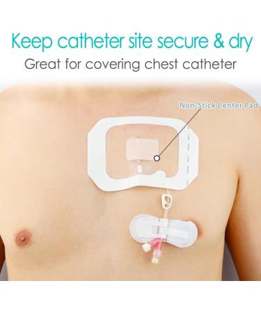 10 Pcs Waterproof Chest Catheter Shower Cover Non-Stick 4x4.75 Inch Chemo Port Protector | IV Line & Wound Bandage Dressing - Buy Online on GoSupps.com