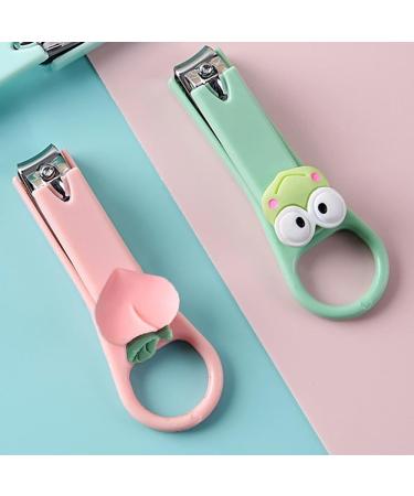 4 Pieces Nail Clippers Set Frog Peach Nail Clippers Cute Nail Cutter for Women Girls and Children Nail Clipping - Buy Online on GoSupps.com