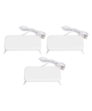 3Pcs Mini Nail Dryer Professional Nail Light Curing Gel LED Dryer Mouse Shape LED Nail Lamp Portable Nail Lamp Gel Polish Light for Nail Salon Home Travel (White)