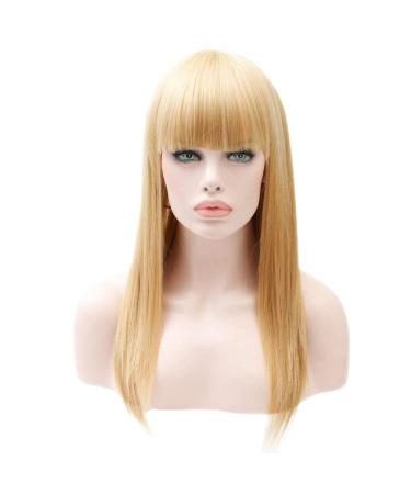 Wig Hair Women Blonde Bob Straight Synthetic Long Hair Long Human Cosplay Anime Party 80s