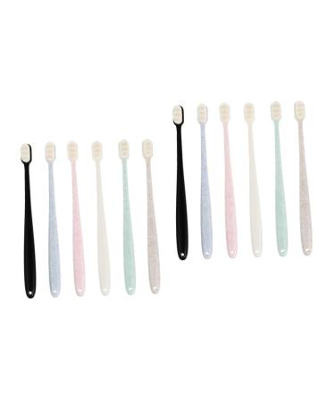 Gleavi 12 STK toothbrush toothbrush picks mouth cleaning brush hard prosthesis brush prosthesis cleaning brush silicone cleaning brush bristle charcoal pbt bulk