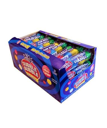 Dubble Bubble Gum Balls, Assorted Fruit Flavor, 36 - .65oz tubes Assorted Fruit 0.65 Ounce (Pack of 36)