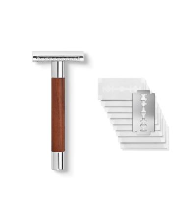 St rtebekker Premium Razor Hobel Solingen with walnut wooden handle - including Rasurguide 10 St rtebekker blades - gift idea - wet razier set in premium quality made of stainless steel - Made in Germany - Buy Online on GoSupps.com