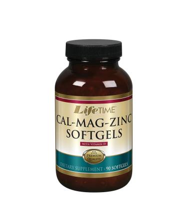 Lifetime Calcium Magnesium Zinc w/Vitamin D | Support Bone Muscle & Immunity Health | Easy Absorption | Softgel Capsule | 90 Capsules 30 Servings