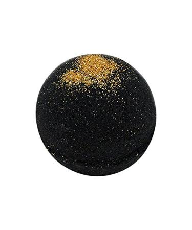 Black Bath Bomb with Gold Glitter - Large Bath Bomb 7.5oz - Epsom Salts - Coconut Oil - Kaolin Clay - Skin Moisturizers - Body Wash - Aromatherapy Bath (Soul Cleanser w/ Gold Glitter)