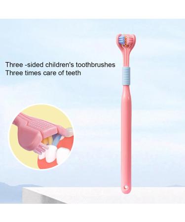 Yusseqdd Sensory Toothbrush for Gentle Dental Care | Triple Head Pink Toothbrush for Adults & Kids | Effective Oral Hygiene Tool - Buy Online on GoSupps.com