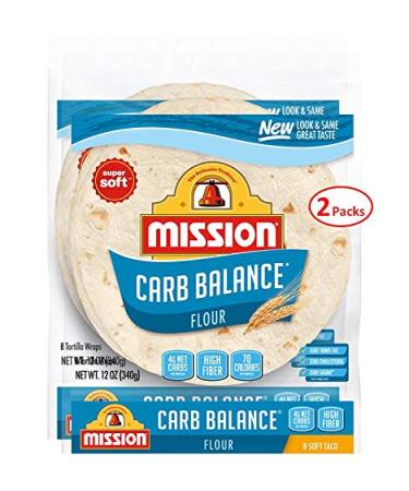 Mission Foods Carb Balance Flour Tortillas (8 ct., 12 oz.) (pack of 2) 12 Ounce (Pack of 2)