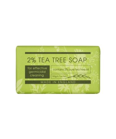 The English Soap Company Take Care Wrapped Soap Bar Luxury 2% Tea Tree Soap Bar Moisturising and Soothing Soap Bar Soap Bar for Hands and Body Tea Tree Scent 190g