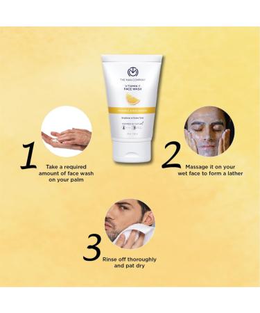 Buy The Man Company Skin Brightening Vitamin C Face Wash - Paraben & SLS Free - 100ml with Turmeric & Moringa | International Shipping Available - Buy Online on GoSupps.com