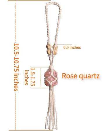 Rose Quartz Feng Shui Car Hanging Ornament for Good Luck and Healing - Reiki Crystal Window Decoration - Buy Online on GoSupps.com