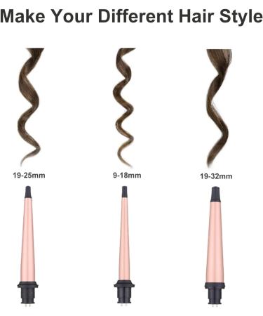 Curling Wand Set - 3 in 1 Interchangeable Ceramic Hair Curling Wands with Heat Resistant Glove - Buy Online on GoSupps.com