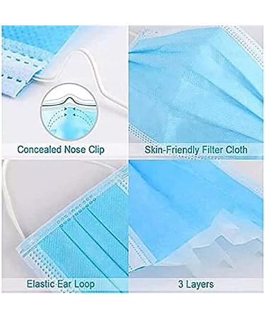 SIngle Use DIsposable Face mask- 50 Pcs (Blue) - Buy Online on GoSupps.com