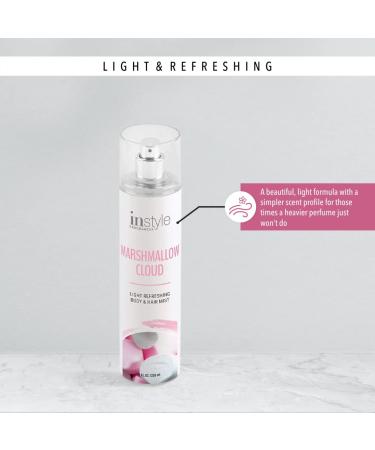 Instyle Fragrances Body & Hair Mist - Marshmallow Cloud Scent with Panthenol, CLEAN, Vegan, Paraben & Phthalate Free - 8 Fl Oz Spray - Buy Online on GoSupps.com