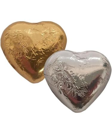 Milk Chocolate Hearts with Silver and Gold Decoration Intersucr s 1kg - Buy Online on GoSupps.com
