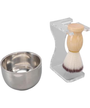 Deluxe Luqeeg Men's Shaving Brush Set - Complete Shaving Bowl & Nylon Brush with Acrylic Stand | Ideal Gift for Father Husband & Friend - Buy Online on GoSupps.com