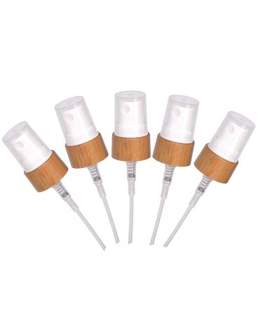 Furnido 5 Pcs Essential Oil Fine Mist Atomizer Tops For 5/10/15/20/30/50/100ml Bottles Replacement Spray Tops with Natural Bamboo Head