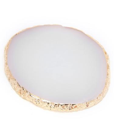 OKAT Manicure Palette Nail Polish Pigment Mixing Plate Comfortable Texture for Nail Art Display Stand for Photo Props (White)