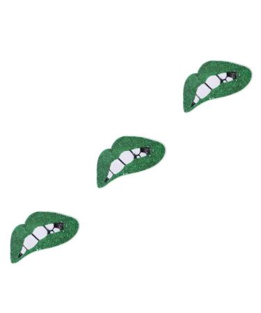Tofficu 3pcs Sewing Patches Craft Patches Denim Dress for Women Multicolor Dress Tongue Subsidy Men's Lips Greenx3pcs mediumx3pcs