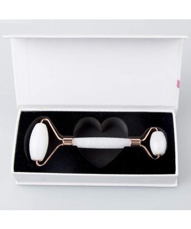 Jade Roller & Gua Sha Set | White Jade Facial Tool for Anti-Aging Detox & Glowing Skin - Buy Online on GoSupps.com